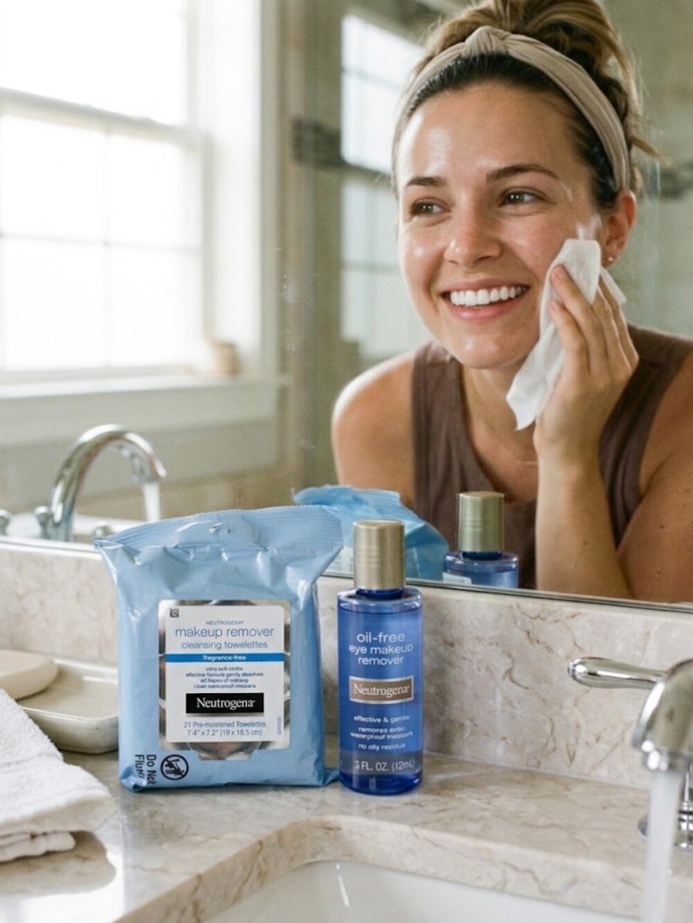 Set: Neutrogena Oil-Free Liquid Eye Makeup Remover & Cleansing Towelettes Wipes